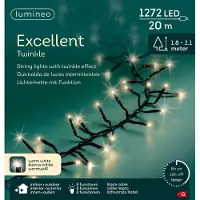 Kaemingk Lumineo LED Lichterkette Excellent Twinkle schwarz 20 Meter 1272 Lichter - warmweiß