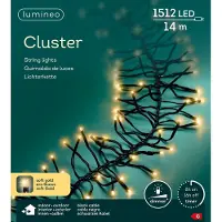 Kaemingk LED-Cluster 14 Meter 1512 LED schwarz/soft gold (tweekleurig)