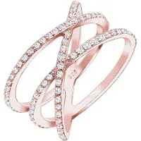 Elli Ring 925 Sterling Silber Zirkonia Wickelring Elli Rosegold