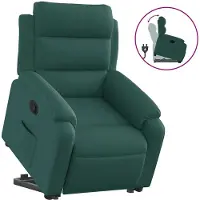 vidaXL Relaxsessel mit Aufstehhilfe Dunkelgrün Stoff