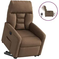 vidaXL Relaxsessel mit Aufstehhilfe Elektrisch Braun Stoff