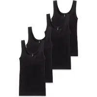 Schiesser Damen Unterhemden, 4er Pack - "Cotton Essentials", Trägertop, Baumwolle