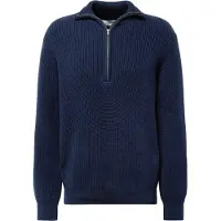 Mela London Rippstrick Troyer UDAI Pullover Navy Dunkelblau Baumwolle Nachhaltig