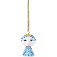 Bjørn Wiinblad Eva Hängeschmuck Weihnachten Porzellan 7,5 cm blau