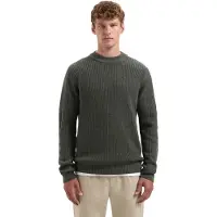Dstrezzed Herren Pullover & Cardigans Crew Ribknit - Donkergroen - Größe XL