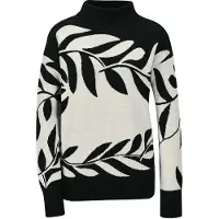MADELEINE Longpullover "Jacquard-Pullover Moderner Winterpullover mit floralem Strickmuster" Jacquard