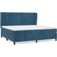Syfax Boxspringbett mit Matratze Dunkelblau 200x200 cm Samt