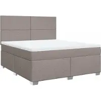 Syfax Boxspringbett mit Matratze Taupe 180x200 cm Stoff