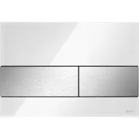 Tece Square WC Betätigungsplatte Glas weiss, Tasten Edelstahl gebürstet