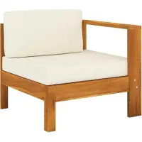 Syfax Mittelsofa mit 1 Armlehne Cremeweiß Massivholz Akazie