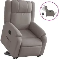 vidaXL Relaxsessel mit Aufstehhilfe Elektrisch Taupe Stoff