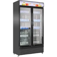 CombiSteel Kühlschrank 2 Glastüren Bez-780 Gd Schwarz