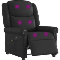 vidaXL Relaxsessel Massage Elektrisch Glänzend Schwarz Kunstleder