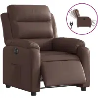 vidaXL Elektrischer Relaxsessel Braun Kunstleder