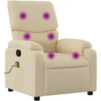 vidaXL Massage-Relaxsessel, cremefarbener Stoff