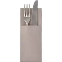 Papstar 50 Servietten "ROYAL Collection" 40 cm x 30 cm grau mit Besteckfalz