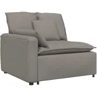 vidaXL Modulares Sofa Endmodul mit Armlehne Kissen Taupe 100 cm