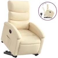 vidaXL Relaxsessel mit Aufstehhilfe Creme Stoff