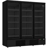 CombiSteel Kühlschrank mit 3 Glastüren schwarz