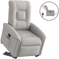 vidaXL Relaxsessel mit Aufstehhilfe Elektrisch Wolkengrau Stoff