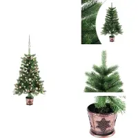 vidaXL Künstlicher Weihnachtsbaum mit Beleuchtung & Kugeln 90 cm Grün - Weihnachtsbäume