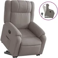 vidaXL Relaxsessel mit Aufstehhilfe Taupe Stoff