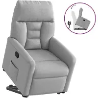 vidaXL Relaxsessel mit Aufstehhilfe Wolkengrau Stoff