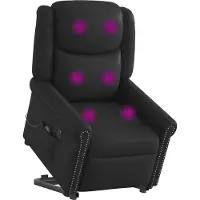 vidaXL Massagesessel Aufstehhilfe Elektrisch Glänzend Schwarz