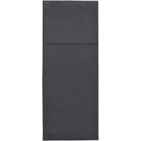 Papstar 50 Servietten "ROYAL Collection" 40 cm x 30 cm schwarz mit Besteckfalz