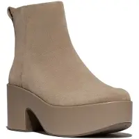 Original Brands FitFlop Platfforms Suede Heeled Ankle Boots TAUPE 40
