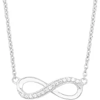 s.Oliver Kette mit Anhänger für Damen, Sterling Silber 925, Zirkonia (synth.) Infinity s.Oliver Silber