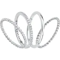 s.Oliver Ring für Damen, Sterling Silber 925, Zirkonia (synth.) s.Oliver Silber