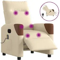 vidaXL Massagesessel Elektrisch Creme Stoff