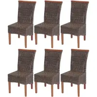 Mendler 6er-Set Esszimmerstuhl Savona, Stuhl Küchenstuhl, Rattan ohne Sitzkissen