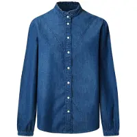 Pepe Jeans für Damen. PL30512035A0 Hemd Regular Denim blau (L), Lässig, Baumwolle, Langarm