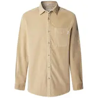 Pepe Jeans für Herren. PM3090844 Clayton beigefarbenes Hemd (M), Lässig, Baumwolle, Langarm