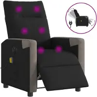 vidaXL Massagesessel Elektrisch Schwarz Stoff