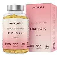 Aavalabs Omega 3 Fettsäuren 2000mg Premium Fischöl | 1000mg Epa, 500mg DHA 120 Kapseln St
