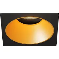 LEDVION - Einbaustrahler led Spot Schwarz / Gold Square, 81 x 81 mm, dimmbar, neigbar, trimlos, 3W, GU10 Spot, 2700.000, 345 Lumen, Aluminium, IP20, moderner Deckenfleck