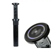 TecLines TVS006B versenkbare 3-fach Steckdosenleiste mit 2x USB, Qi, schwarz