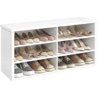 Hobby Hall Schuhbank mit Stauraum und verstellbaren Ablagen LSB036W01