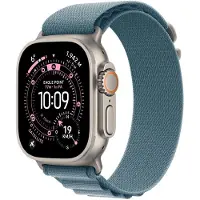 Apple Watch Ultra 3 GPS + Cellular 49mm Natural Titanium Case with Light Blue Alpine Loop - Large