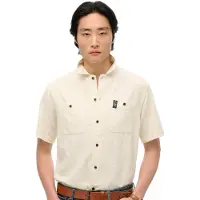 Superdry für Herren. M4010986A Merchant Store strukturiertes Kurzarmhemd in Off-White (M), Weiß, Lässig, Baumwolle