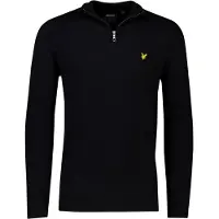 Lyle & Scott Pullover Cotton Merino Quarter Zip Herren Jet Black-M