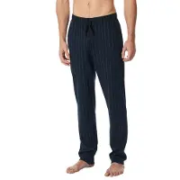 Schiesser Pyjamahose "Mix + Relax", Herren, Gr. 50, N-Gr, blau (804, blau), Single Jersey, Obermaterial: 100% Baumwolle, lang, Hosen Pyjamahose, gestreift, seitliche Taschen, Bindekordel