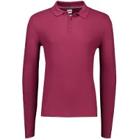 Brax gestricktes Polo lange Ärmel einfarbig bordeaux normale Passform