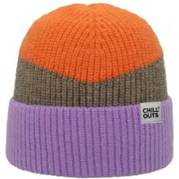 Chillouts Beanie "Natascha Hat", Damen, bunt (orange, lila), Materialmix, Mützen Beanie, Moderne Rippstrickbeanie in Blockfarben