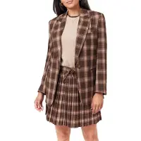 Scotch & Soda Sngl Breasted Boyfriend Blazer Brown/ Burlwood Plaid Größe: M | Blazer Outlet | Damen | Braun