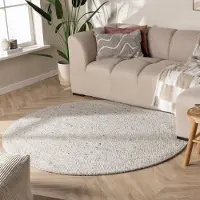 NATURL. Wollteppich Rund - Feline Grau Meliert Ø 80 cm