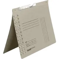 Falken Pendelhefter , Format A4, für bis zu 200 Blatt, Schlitzstanzung, Behördenheftung, Recycling-Karton, grau, 50 Stück